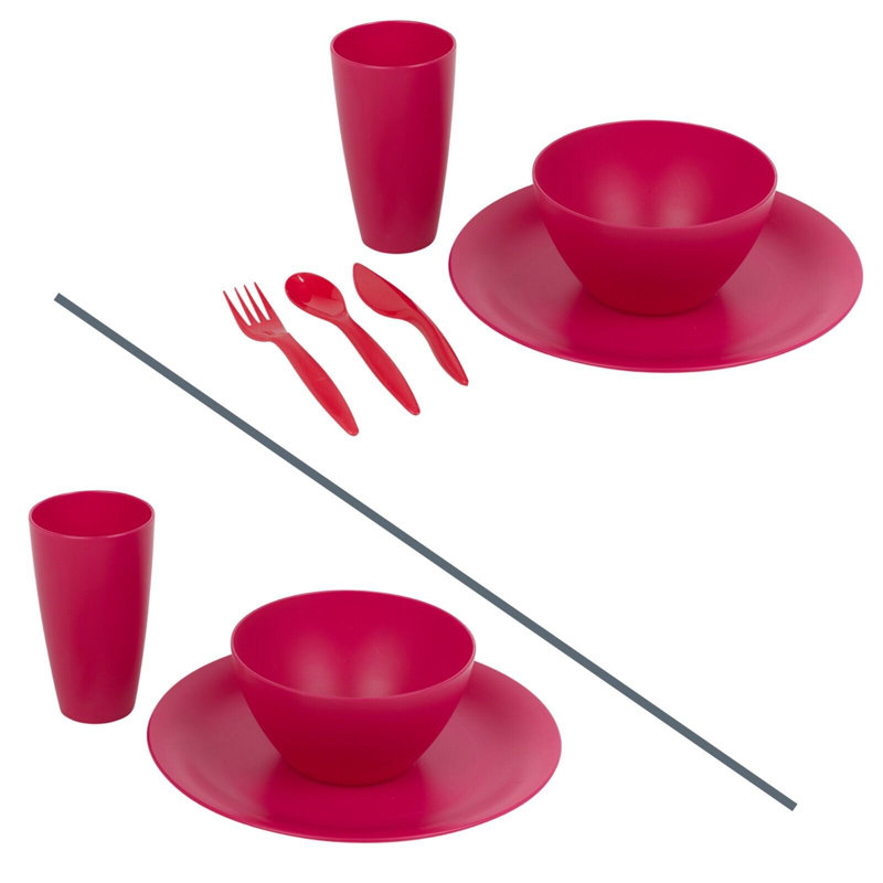 Farsund Dinnerware Set 12 Piece, Fuschia