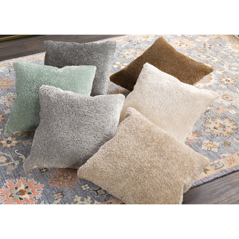 Flokati Throw Pillow, Beige, 27" x 27", Pillow Cover Only - No Insert