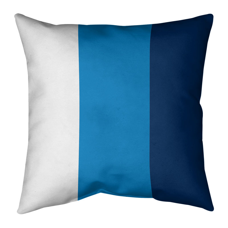 Coussin décoratif d'intérieur/d'extérieur, 16 po x 1 po, Nuances bleues, milieu poudre