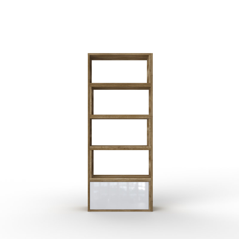 187.5cm H x 130cm W Standard Bookcase, Brown, White