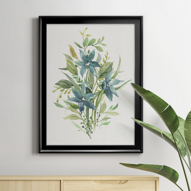 «Greenery I» - Peinture sur toile encadrée, Noir, H 18,5 po x l 24,5 po x P 1,5 po
