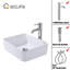 18"x15" White Ceramic Rectangular Vessel Bathroom Sink with Chrome Faucet