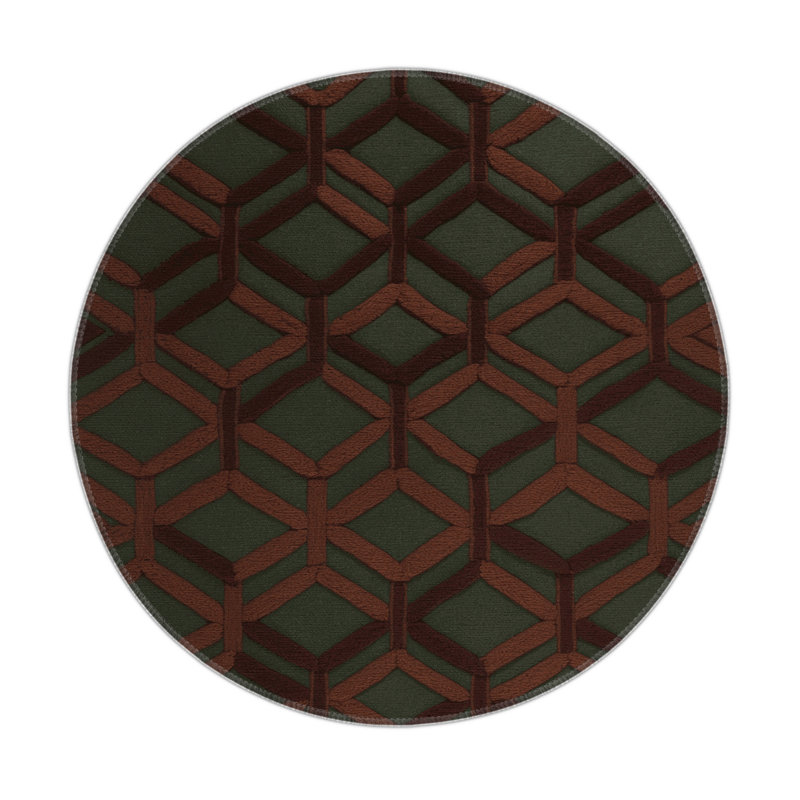 Trellis Green Indoor and Outdoor Area Rug, Rectangle 3' x 5'