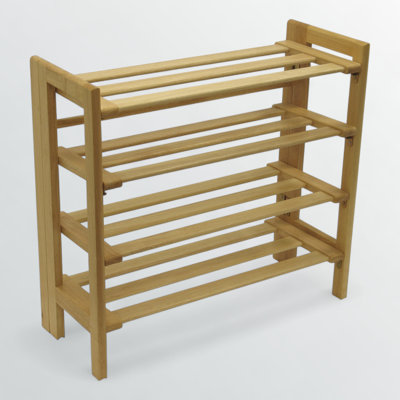 Ibbine Natural 4-Tier Stackable Shoe Rack