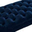 Banc de chambre à coucher - Velours bleu marine avec accoudoirs à boutons en bois et accoudoirs