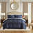 4 PCS Queen Comforter Set Navy