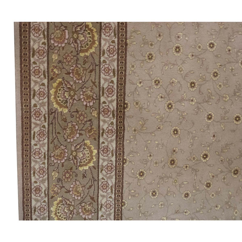 Tapis unique noué à la main beige / brun de haute qualité