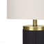 Lighting, H 24 po, lampe de table, béton noir, abat-jour ivoire / crème, moderne