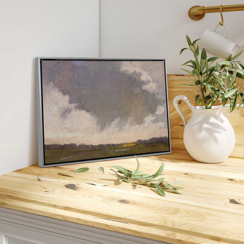 «Sky's Affection», reproduction sur toile, Cadre flottant en chrome poli, H 34 po x l 50 po x P 1,75 po
