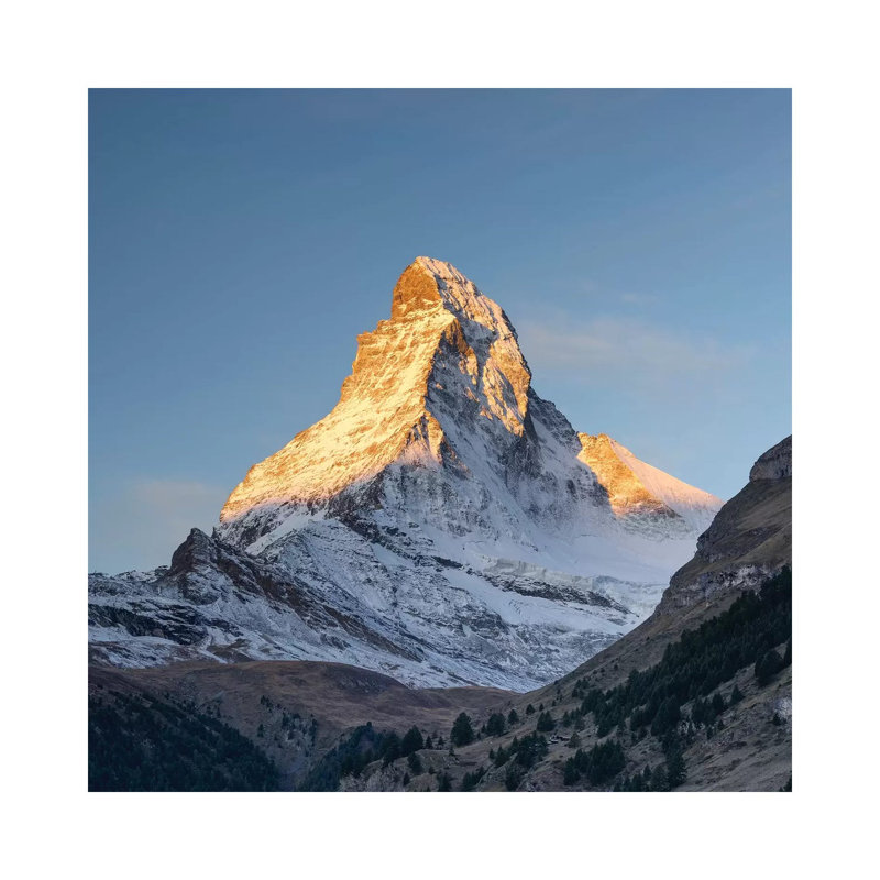 Peak Of The Matterhorn Mountain At Sunrise by Jan Becke - Wrapped Canvas Gallery-Wrapped Canvas Giclée, 93.98cm H x 93.98cm W