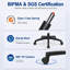 Chaise de bureau ergonomique en maille - Chaise de bureau pour ordinateur à dossier haut avec appui-tête et soutien lombaire réglables, accoudoirs relevables, pivotants et inclinables, roulettes silencieuses pour le télétravail, noire-93208685
