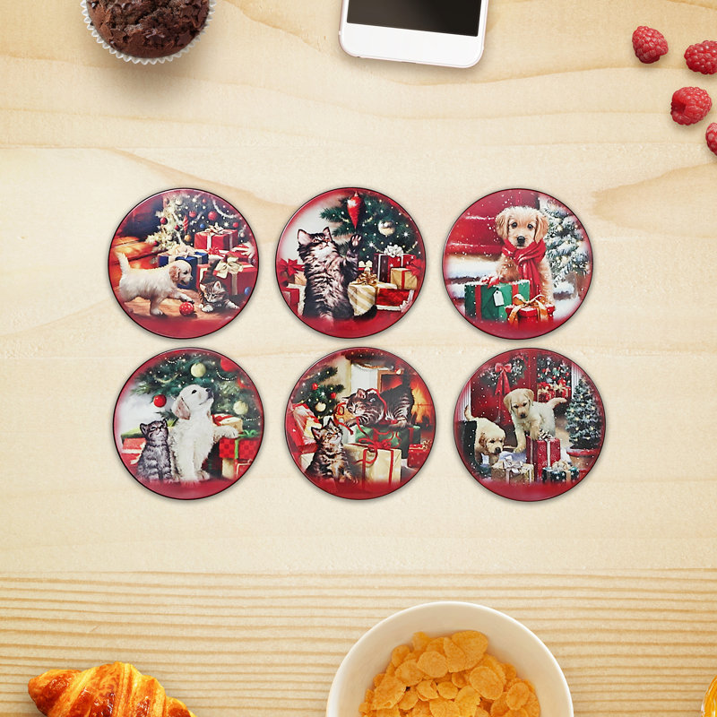 Ceramic Round 6 Piece Coaster Set