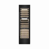 ZLINE Autograph 24 in. Black Stainless 100 Bottle Column Wine Cooler w/ Gold Accents