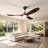 Solid Wood Ceiling Fan With Light