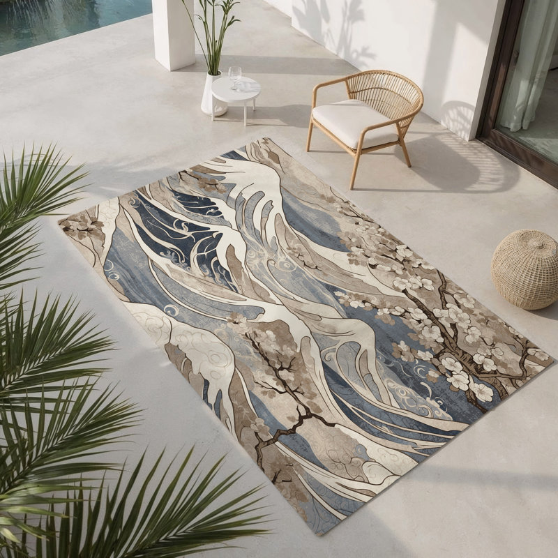 Eternal Blossom Indoor And Outdoor Area Rug, Rectangle 3' x 5'