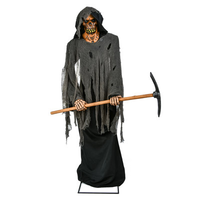 67" Animated Halloween Gravedigger Skeleton, Motion Activated