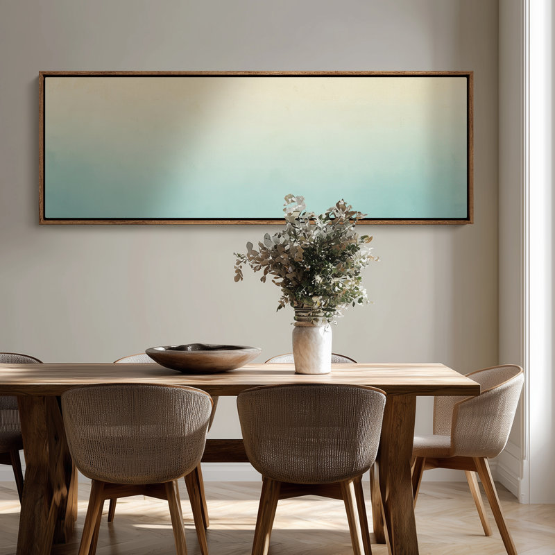 Très grand art mural rétro encadré pour art classique, H 20 po x l 60 po, Naturel