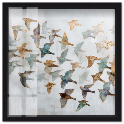 Décoration murale campagnard Sky Full of Wings III par Art Remedy, cadre noir, 21 x 21