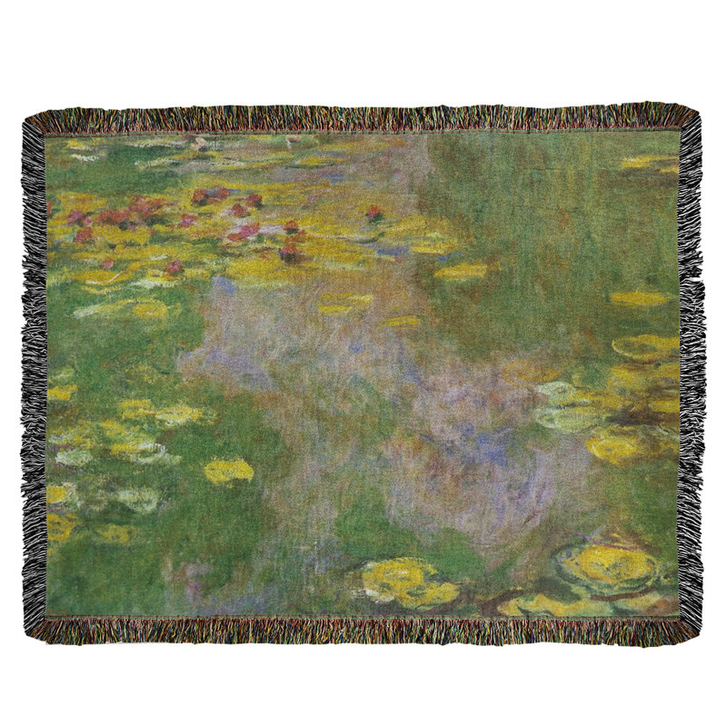 Jeté en coton reflection lilies claude monet water