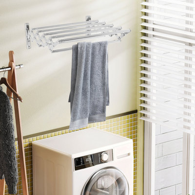 Séchoir à linge mural rétractable en acier inoxydable