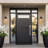 1-Light Black Outdoor Sconce Light Cylinder Wall Sconce