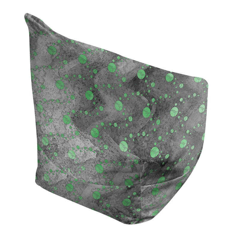 Fauteuil sac de pois Leffel, H 38 po x l 42 po x P 29 po, Pouf fauteuil, Vert / Noir