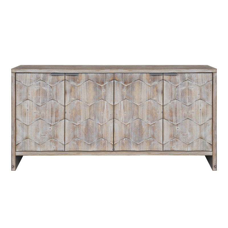 Buffet décoratif 4 portes en bois de style campagnard