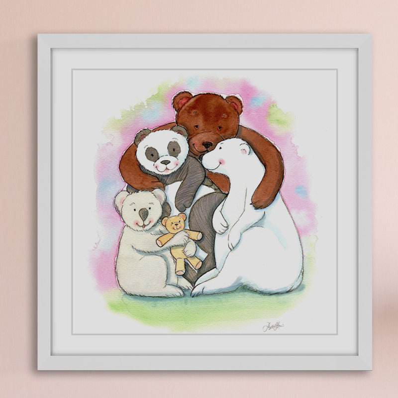 «Bear Hug» par Phyllis Harris, reproduction encadrée, H 18 po x l 18 po x P 1,5 po