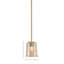 Suspension Anneken Stem Hung Mini présentée ici en finition laiton New Age avec un verre ambré à bulles de 13,3 cm (5,25 po).-1044324148