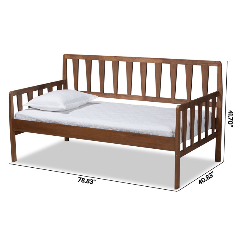 Midori Modern And Contemporary Transitional Walnut Brown Finished Wood Twin Size Daybed