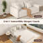 Canapé-lit rembourré moderne, canapé-lit 3 places avec coussins moelleux, design discret pour salon ou chambre d'amis-598711894