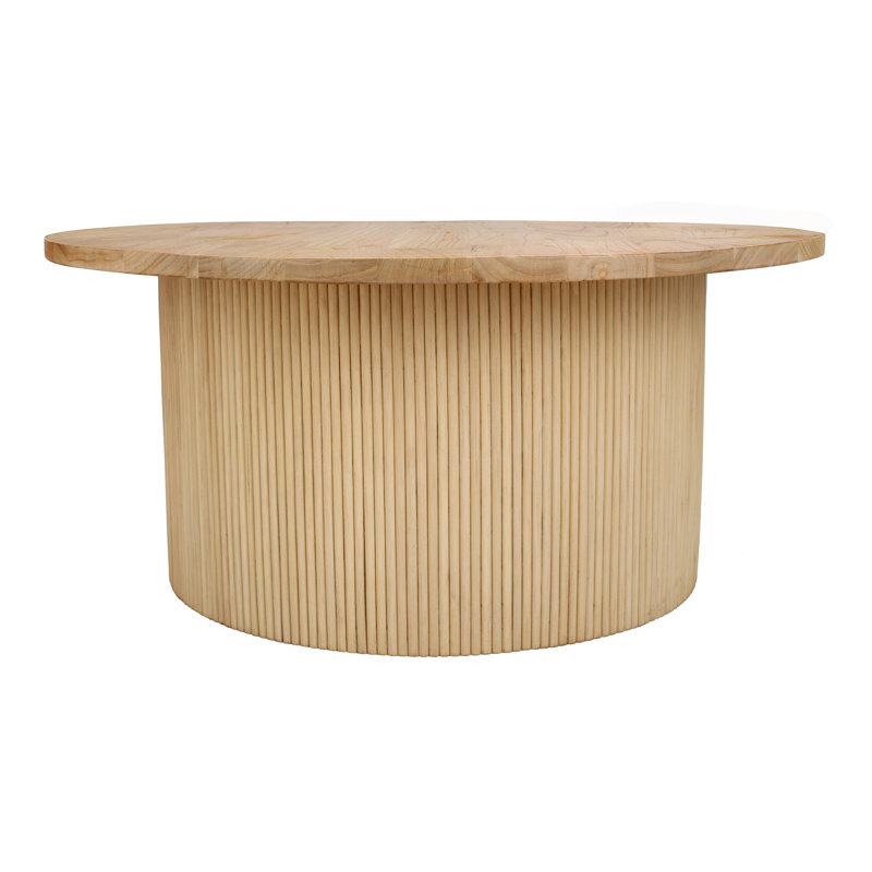 Kaelen Rattan Coffee Table W/ Wood Top