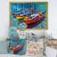Trois bateaux dans le port - Peinture sur toile-59282277-59282287