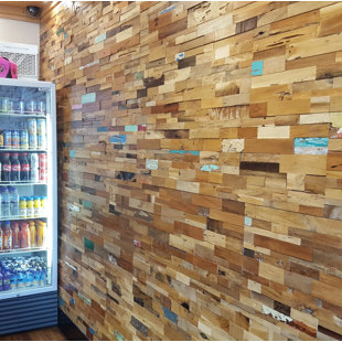 Matrix Reclaimed Engineered Wood Wall Panelling in Brown