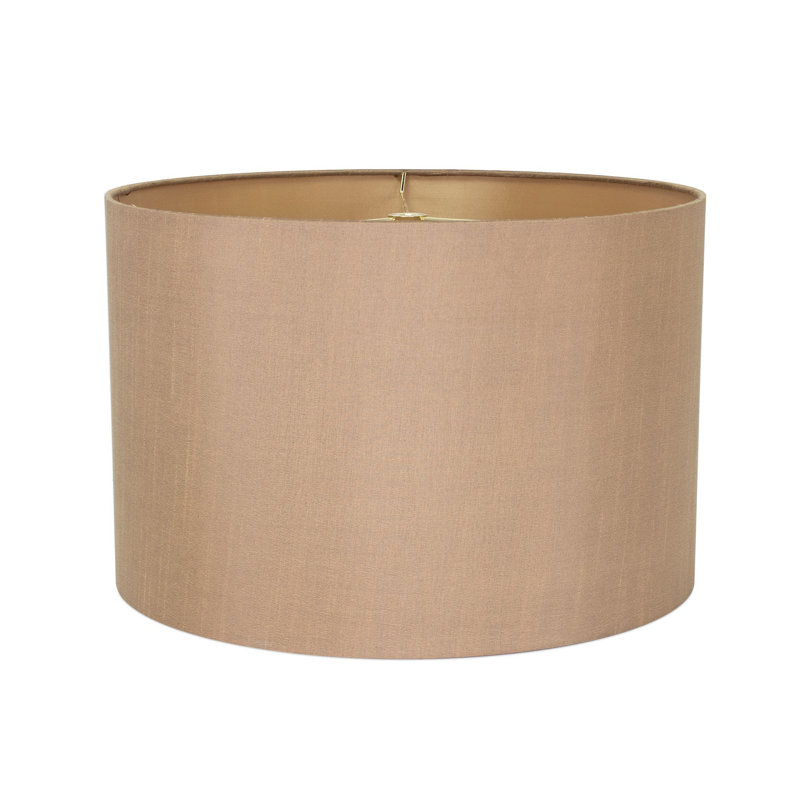 Drum Lamp Shade, 10" H x 15" W x 15" D, Flax Gold