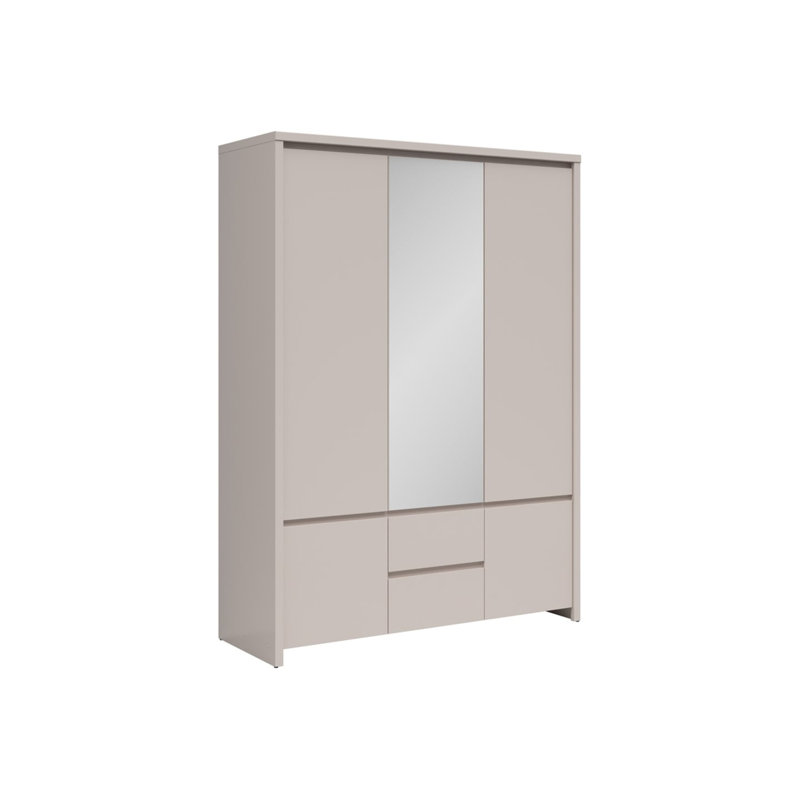 Berardino 5 Door Manufactured Wood Wardrobe, Grey