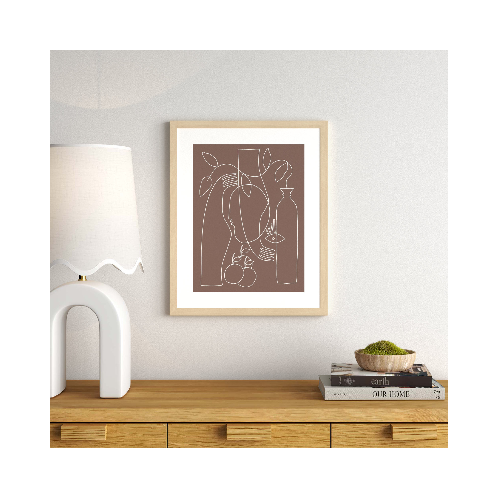 Shape Of Truth by Shatha Al Dafai, Brown Framed, 13" H x 11" W