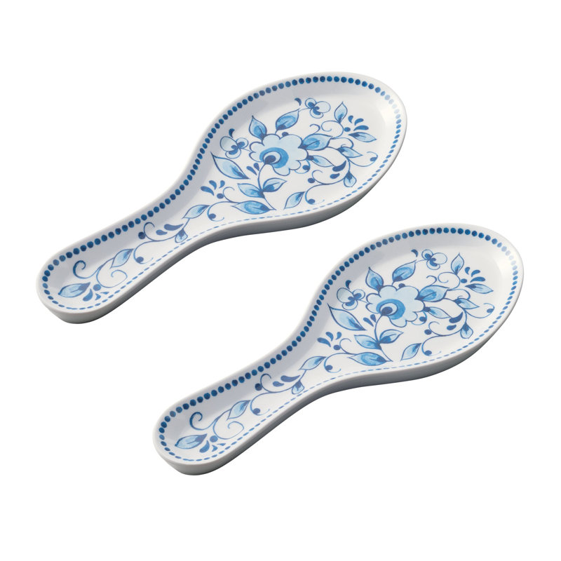 2-Piece Blue & White Spoon Rest
