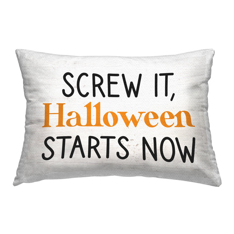 Coussin d'extérieur imprimé "Halloween Starts Now" par Lil 'Rue