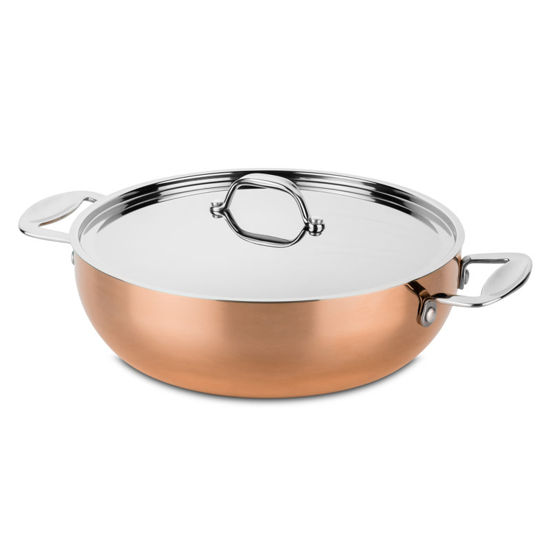 TOSCANA Saute Pan 2 Handles with Lid Cm 28 Copper