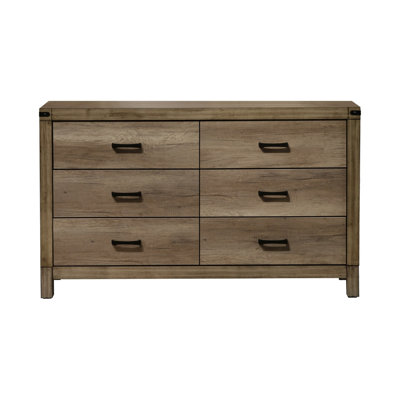 Mobilier rustique en bois massif de 1 chambre à coucher avec commode à six tiroirs 1 pièce
