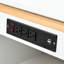 Îlot de cuisine grande capacité avec éclairage DEL, blanc, portes intérieures spacieuses en verre cannelé - Table extensible, prises électriques, blanc