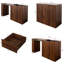 Bureau en coin en noyer - rallonge, 2 tiroirs + tablette à 2 niveaux, conception pliable et compacte, 91 lb, poste de travail de bureau moderne / traditionnel
