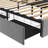 Bed Frame With LED, 4 Under-Bed Portable Storage Drawers-1422646714