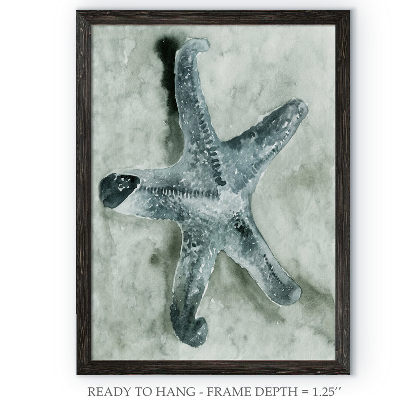 Aquatic i, reproduction d’art encadrée, Toile avec encadrement ébène, H 32 po x l 44 po x P 1,3 po