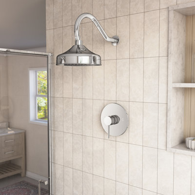 Elegance Rainfall Shower Set with Round Shower Head and Round Valve, Chrome