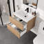 28 po Alberthe Luckey Meuble-lavabo mural simple en érable avec plateau en porcelaine et lavabo intégré en érable