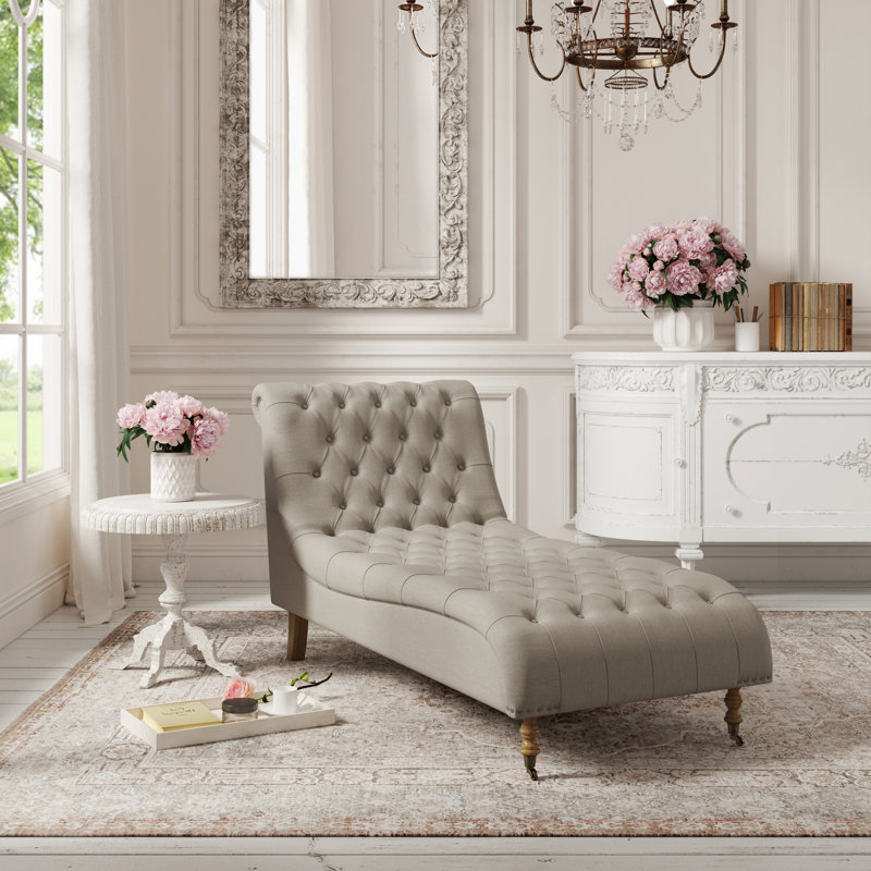 Chaise longue en lin Elegance Aaryan, Lin taupe