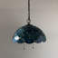 Luminaire suspendu Beliff Tiffany avec ampoules DEL en verre coloré bleu l 16 po x P 16 po x H 75 po