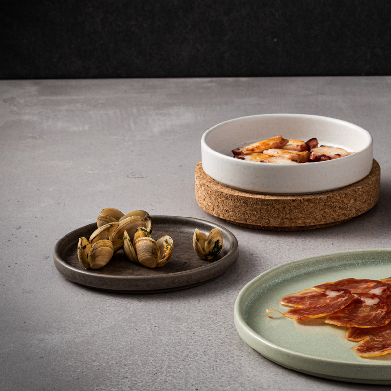 Redonda Handmade Stoneware Appetizer Plate, Oak